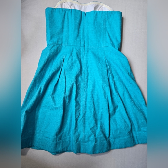 Lilly Pulitzer Strapless Blue Floral Spring Summer Cotton Dress Sz 12 - Picture 7 of 8